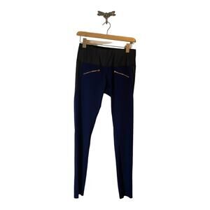 ADAY Throw and Roll Navy Blue and Black Leggings Women's Size Small